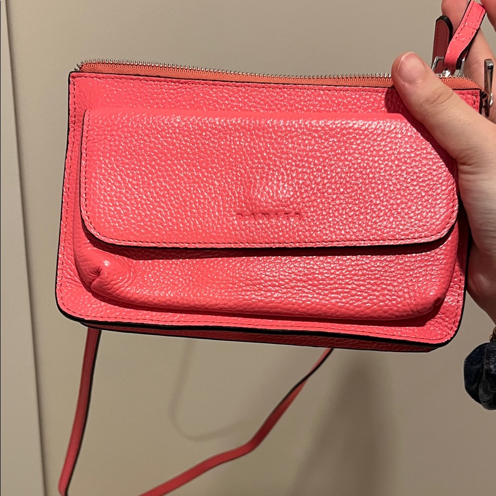 Danier coral Pink Leather Crossbody Bag